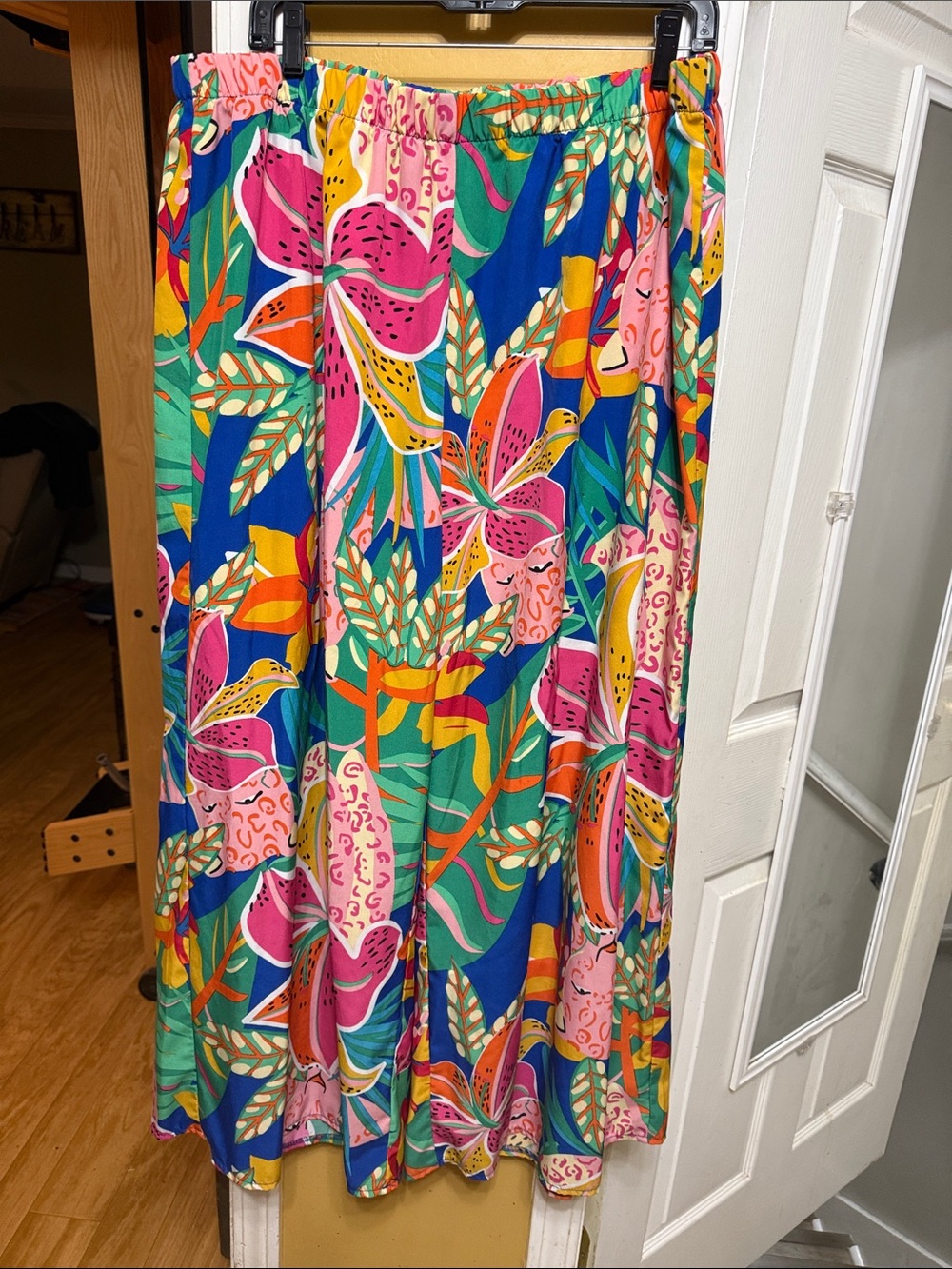 SHEIN Bright Multicolor Floral Wide Leg Pants